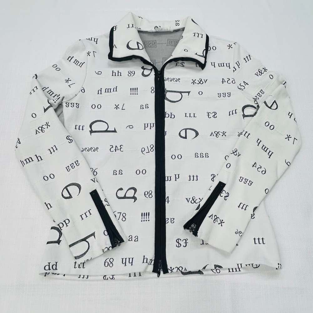 Rayure Paris Jacket Womens S White Black Typographic Numbers Math Teacher France